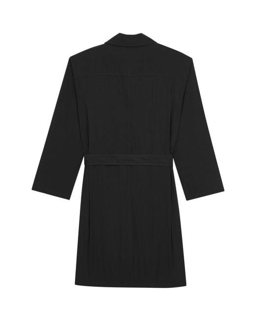 Saint Laurent Black Water-Repellent Trench Coat for men