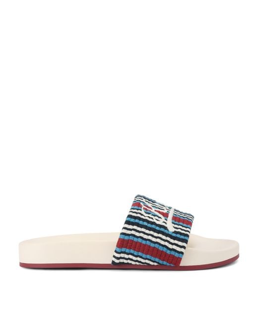 Kurt Geiger White Logo Script Slides for men