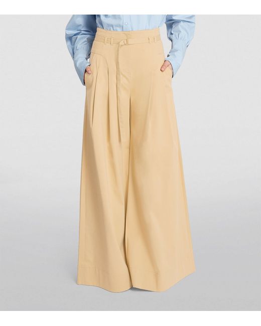 ME+EM Natural Me+em Cotton High-rise Pleated Trousers