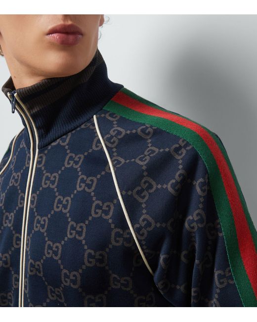 Gucci Blue GG Jersey Cotton Jacket for men
