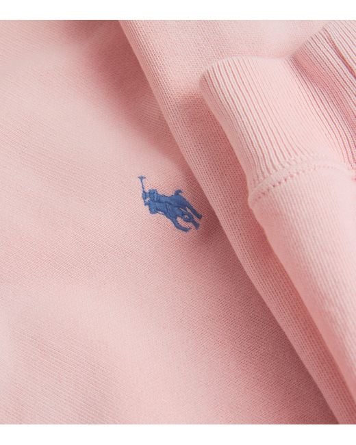Polo Ralph Lauren Pink Cotton-Blend Polo Pony Sweatshirt
