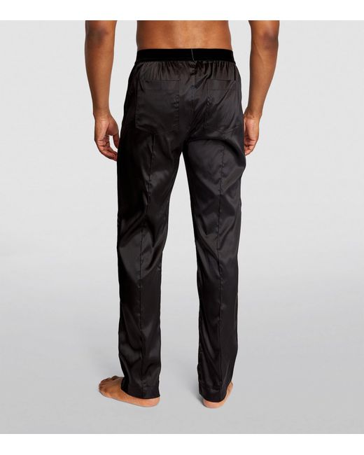 Tom Ford Black Stretch-Silk Pyjama Bottoms for men