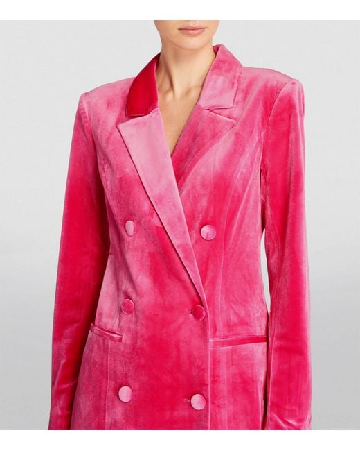 GOOD AMERICAN Pink Velvet Blazer Mini Dress