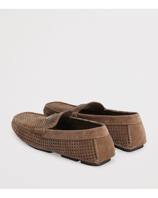 Dolce & Gabbana Brown Calfskin Logo Loafers for men