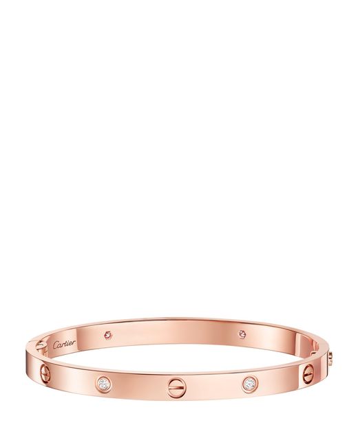 Cartier Pink Medium And Diamond Love Bracelet