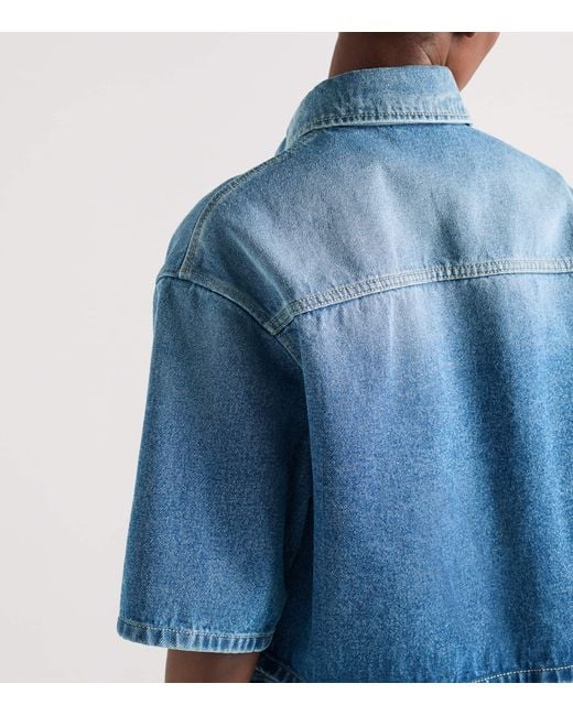 Prada Blue Denim Cropped Shirt