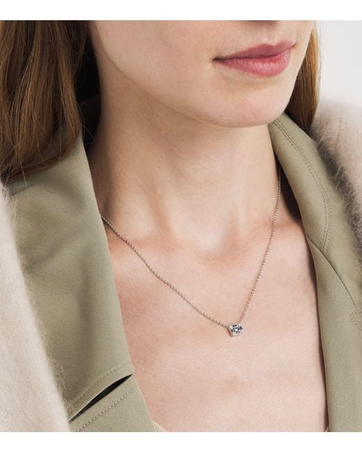 Harrods Metallic And Diamond Square Illusion Necklace