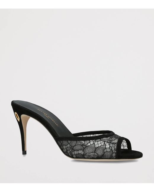 JENNIFER CHAMANDI Black Lace Guido Mules 85