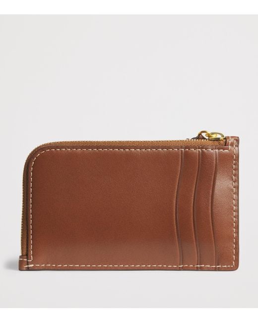 Polo Ralph Lauren Brown Leather Zipped Id Card Holder for men