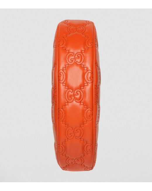 Gucci Orange Small Leather Gg Matelassé Shoulder Bag