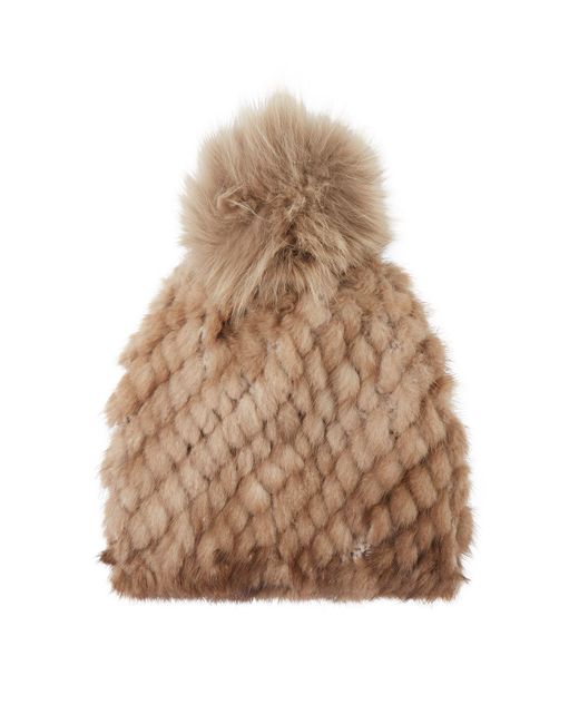 Max Mara Mink Fur Hat With Fox Fur 