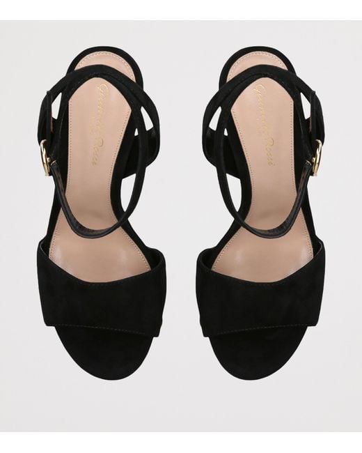 Gianvito Rossi Black Suede Ardéa Platform Sandals 70