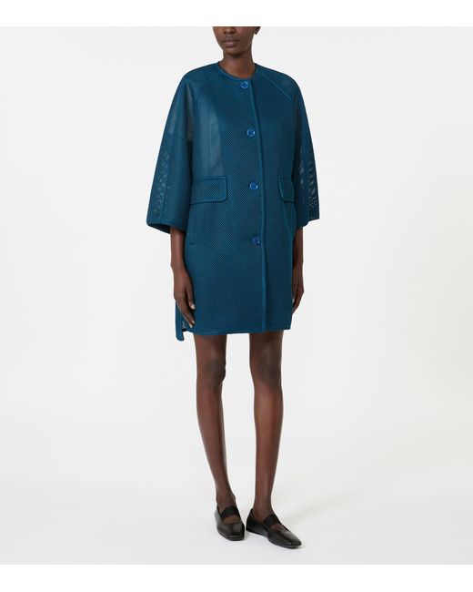 Max Mara Blue Jersey Mesh Jacket
