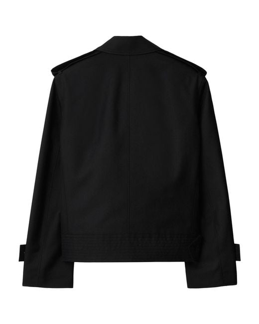 Burberry Black Silk-blend Double-breasted Jacket for men