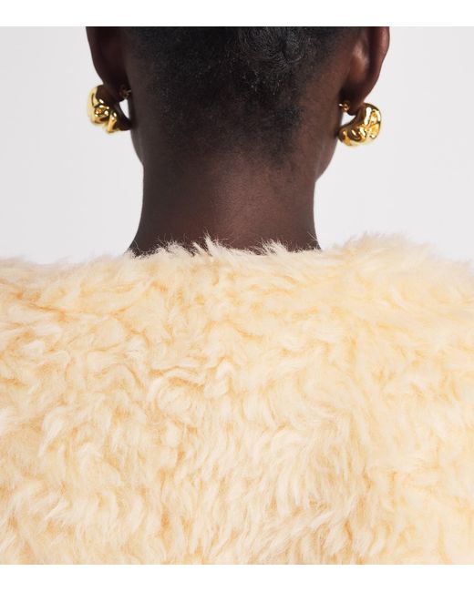 Source Unknown Natural Shearling Cropped Jacket