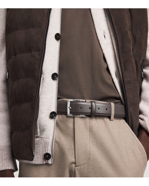 Corneliani Brown Leather Belt for men