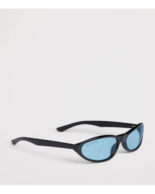Balenciaga Blue Acetate Neo Round Sunglasses