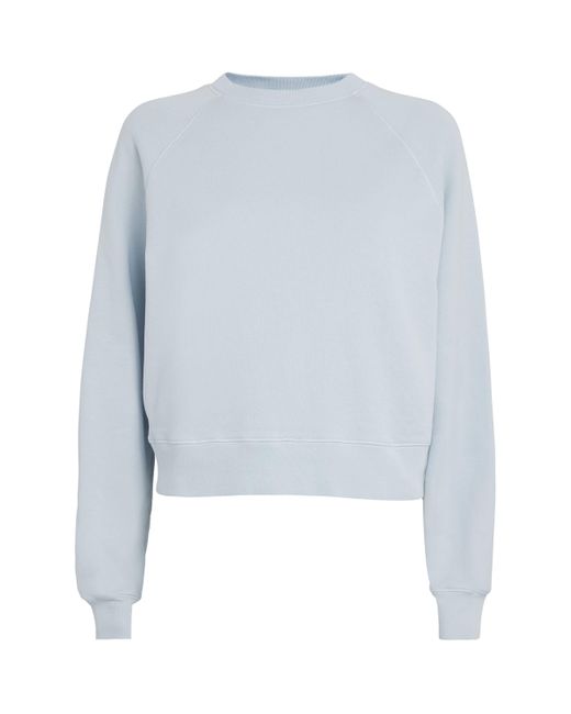 Skims Blue French Terry Cropped Sweatshirt