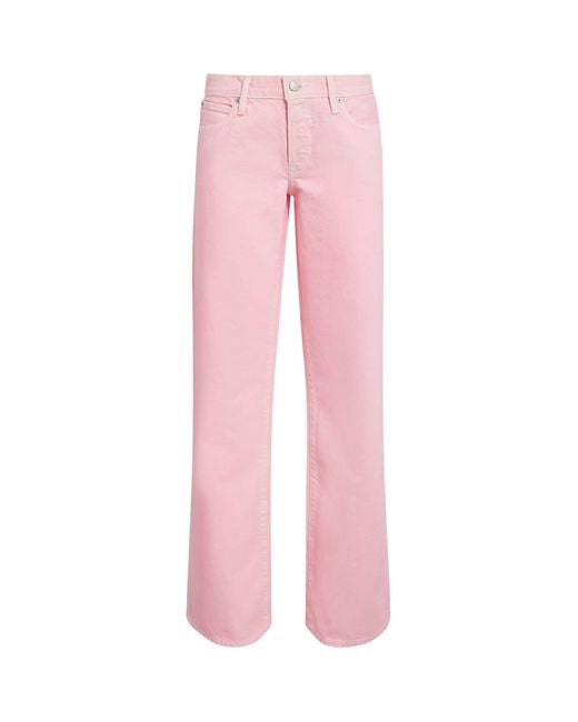 FRAME Pink The Pixie Wide-Leg Jeans