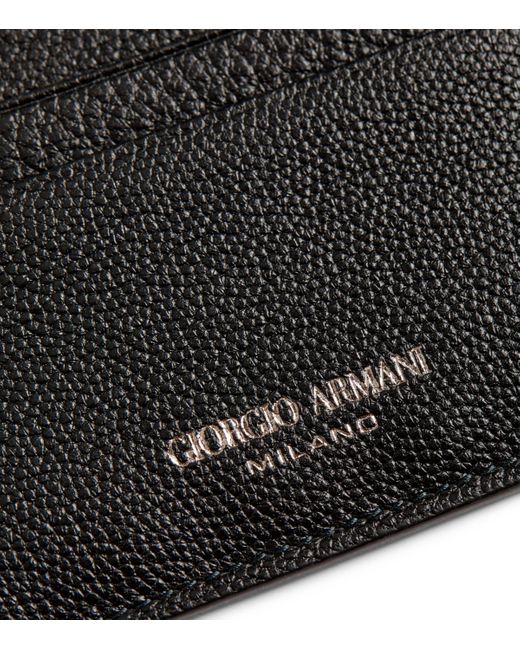 Giorgio Armani Black Leather Card Holder for men