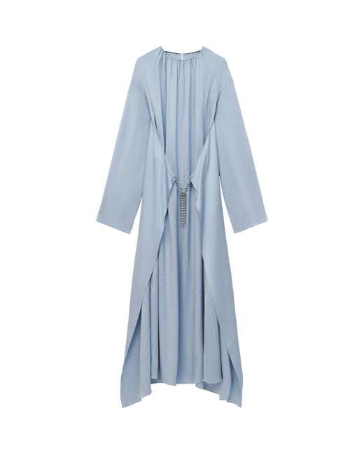 Loewe Blue Exclusive Silk Satin Capsule Donut Chain Maxi Dress
