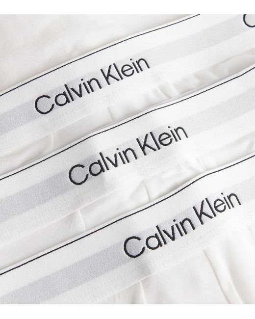 Calvin Klein White Cotton Stretch Icon Hip Briefs for men