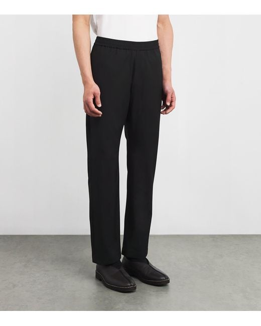 Barena Black Virgin Wool Drawstring Trousers for men