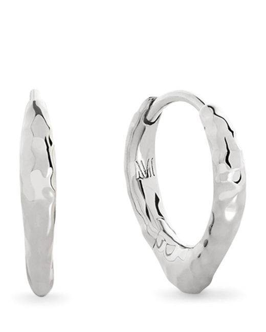 Monica Vinader Metallic Sterling Mv Siren Tapered Huggie Earrings