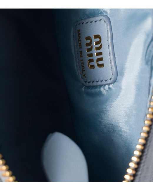 Miu Miu Purple Cotton Gabardine Logo Pouch