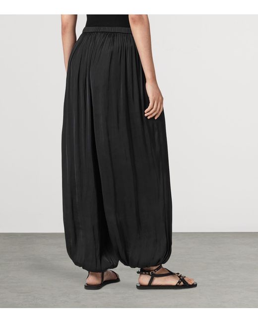 AllSaints Black Eshe Barrel-Leg Trousers