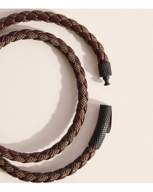 Tateossian Brown Leather Chelsea Bracelet for men