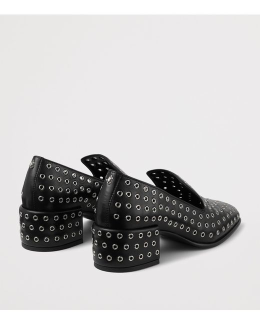 Jimmy Choo Black Eliot 45 Nappa Heeled Loafers
