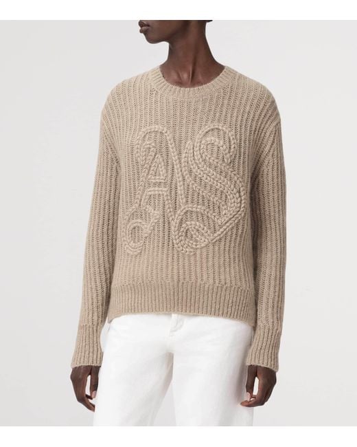 AllSaints Natural Wool-Blend Chain Sweater