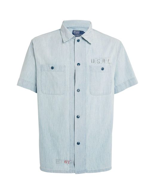 Polo Ralph Lauren Blue Short-sleeve Denim Shirt for men