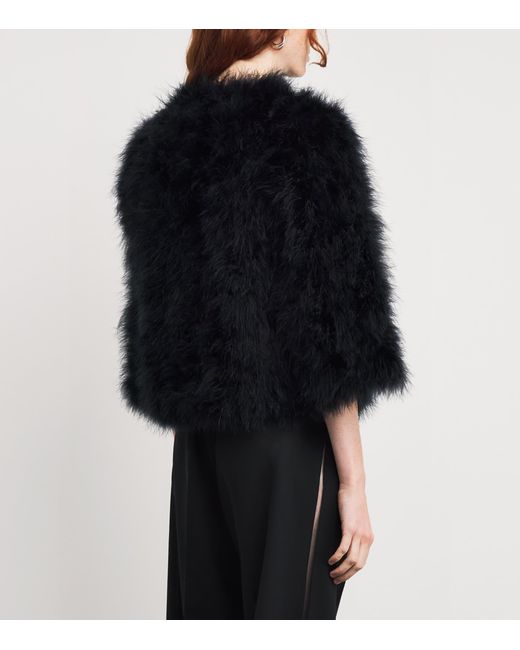 Yves Salomon Black Feather Jacket