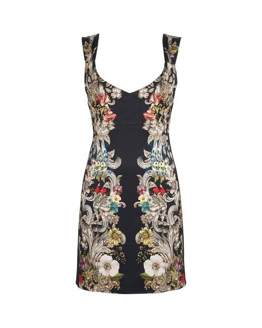 Alice + Olivia Black Satin Renee Mini Dress