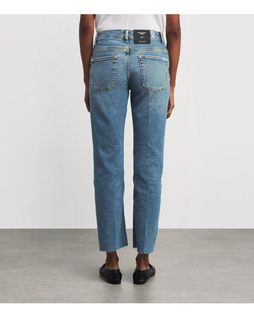 7 For All Mankind Blue Calie High-Rise Straight Jeans