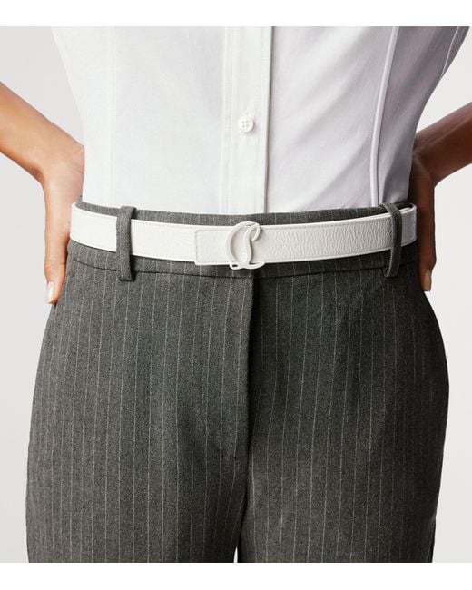 Christian Louboutin Red Loubi54 Reversible Patent Leather Belt