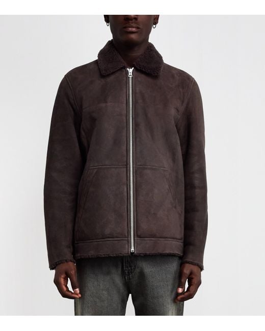 Rag & Bone Brown Shearling-Collar Jacket for men