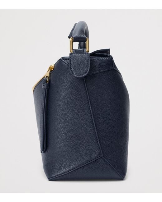 Loewe Blue Medium Leather Puzzle Edge Top-Handle Bag