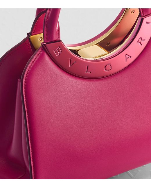 BVLGARI Pink Small Leather Roma Top-handle Bag