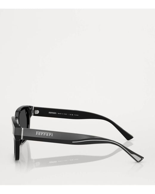 Ferrari Black Acetate Square Polarised Sunglasses