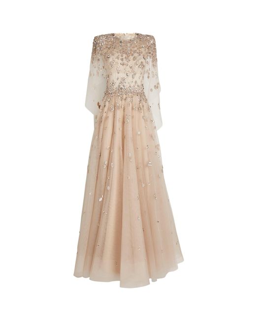 Jenny Packham Natural Crystal-embellished Charming Gown