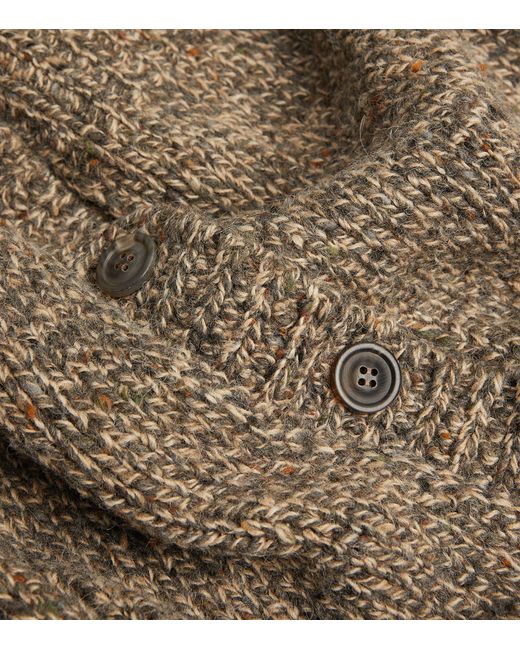 Maison Margiela Brown Wool Chunky-knit Cardigan for men