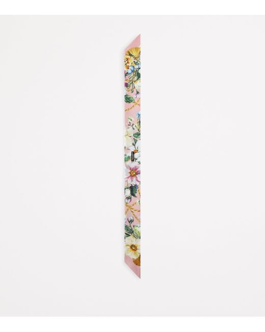 Dolce & Gabbana Metallic Silk Floral Foulard
