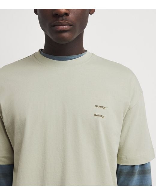 Samsøe & Samsøe Gray Organic Cotton Joel T-Shirt for men