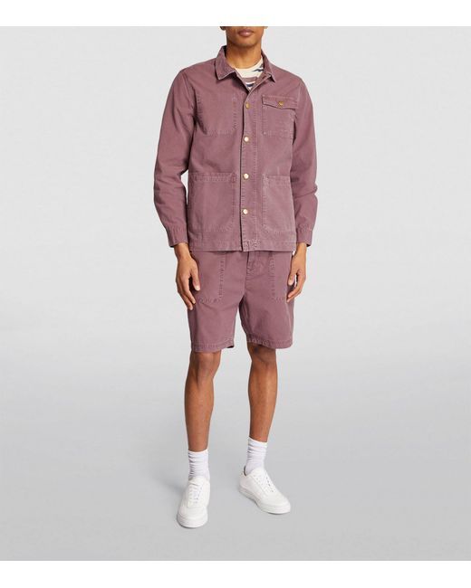 Barbour Purple Cotton Grindle Overshirt for men