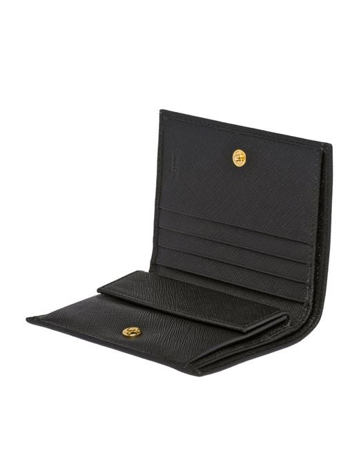 Prada Black Small Saffiano Leather Bifold Wallet