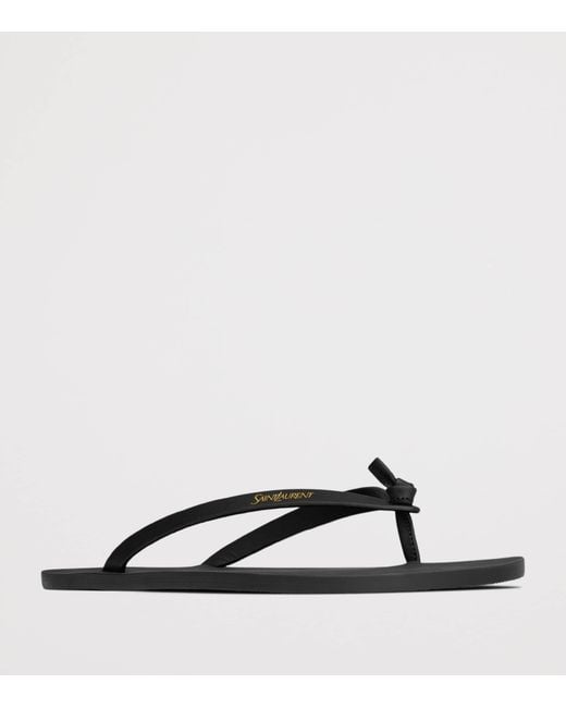 Saint Laurent Black Logo Flip Flops for men