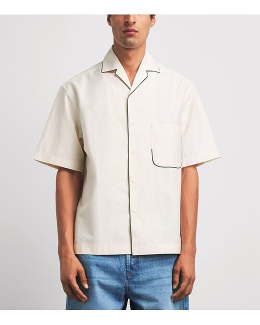 Jacquemus White Cotton Pyjama Short-Sleeve Shirt for men